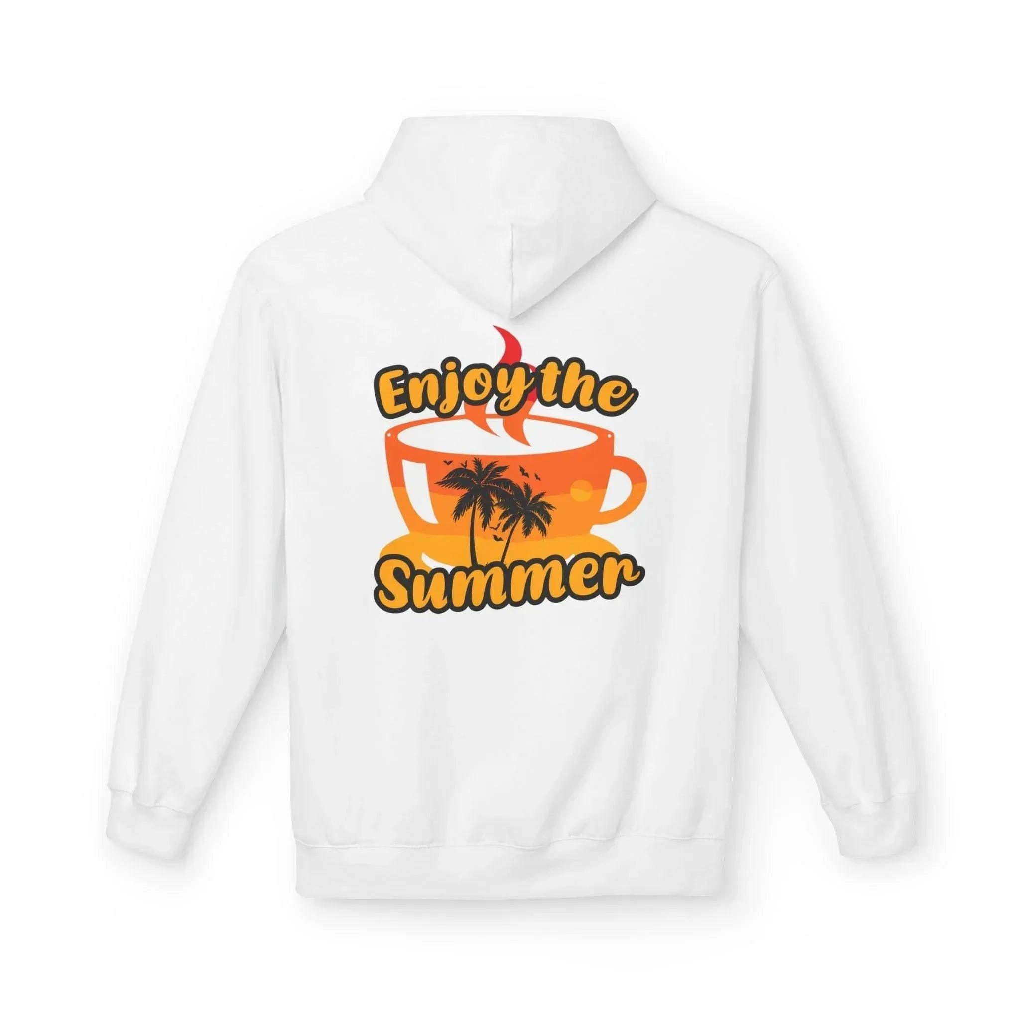 Cozy "Summer Vibes" Coffee Fleece Hoodie for Ultimate Comfort and Style