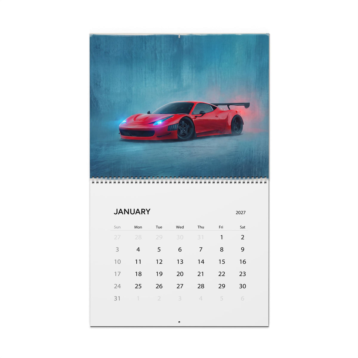 2027 Super Cars Artwork Calendar | Luxury Supercar Wall Calendar
