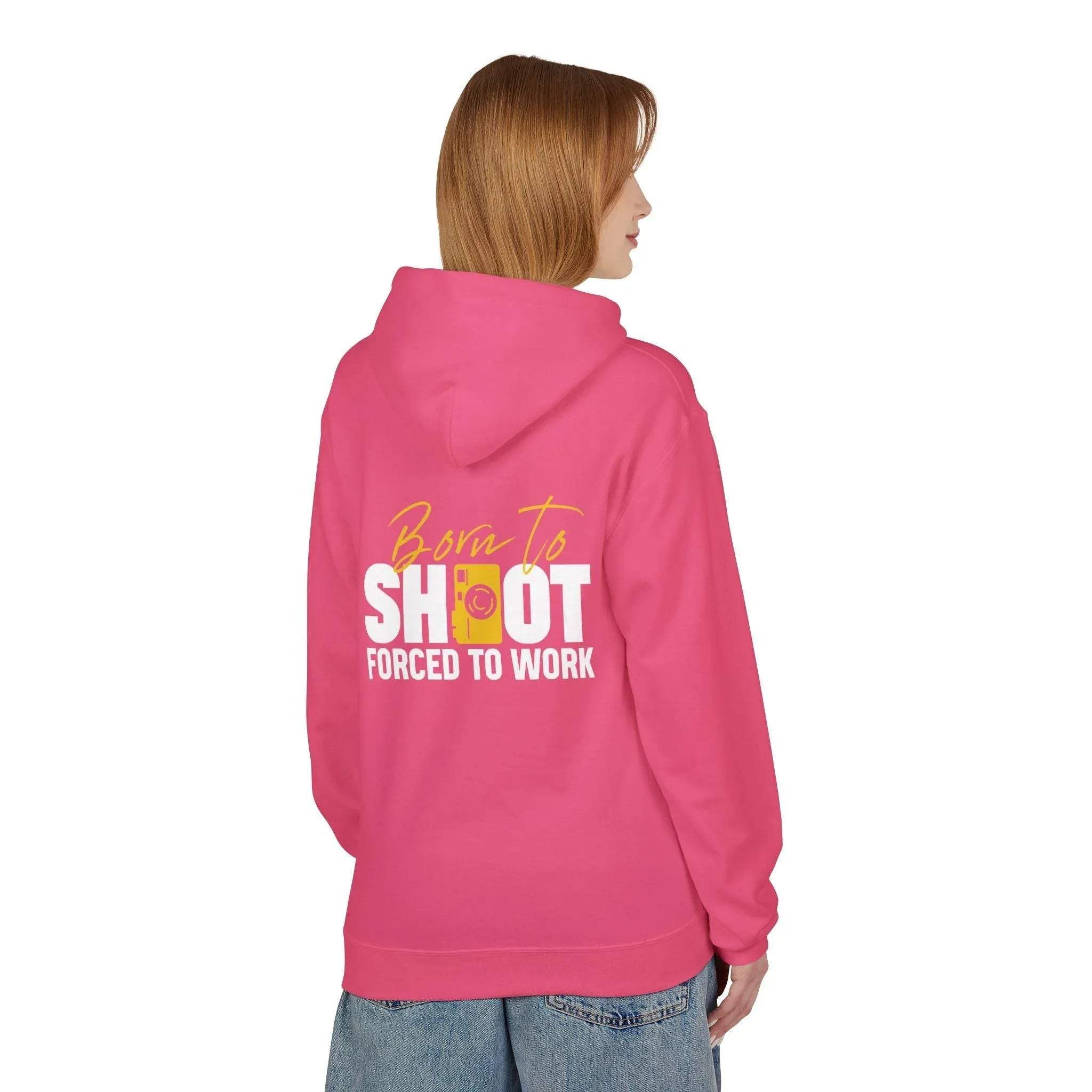 Ultimate Photographer’s Hoodie: 'Born To Shoot, Forced To Work' - Cozy Fleece for Creative Souls