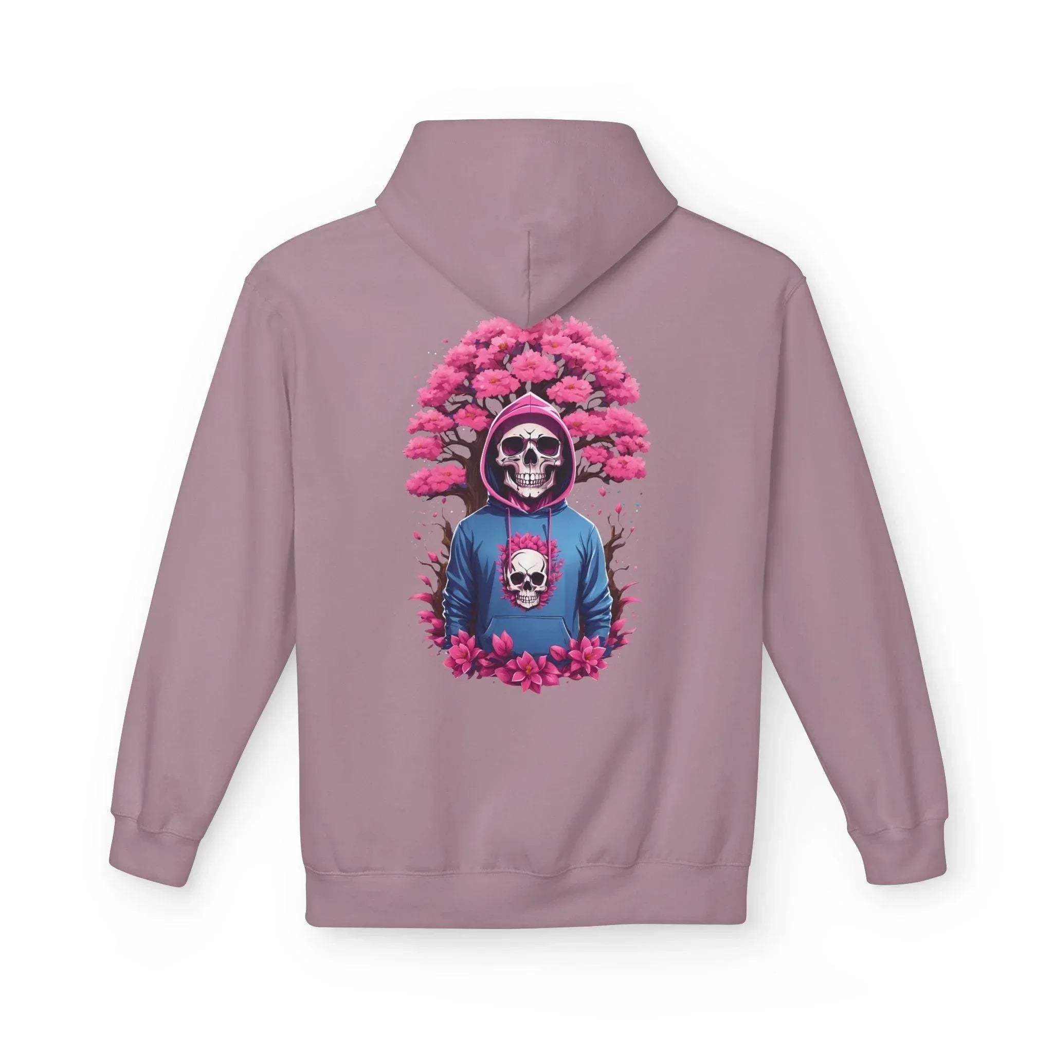 Cozy Chic Skull & Pink Floral Fleece Hoodie