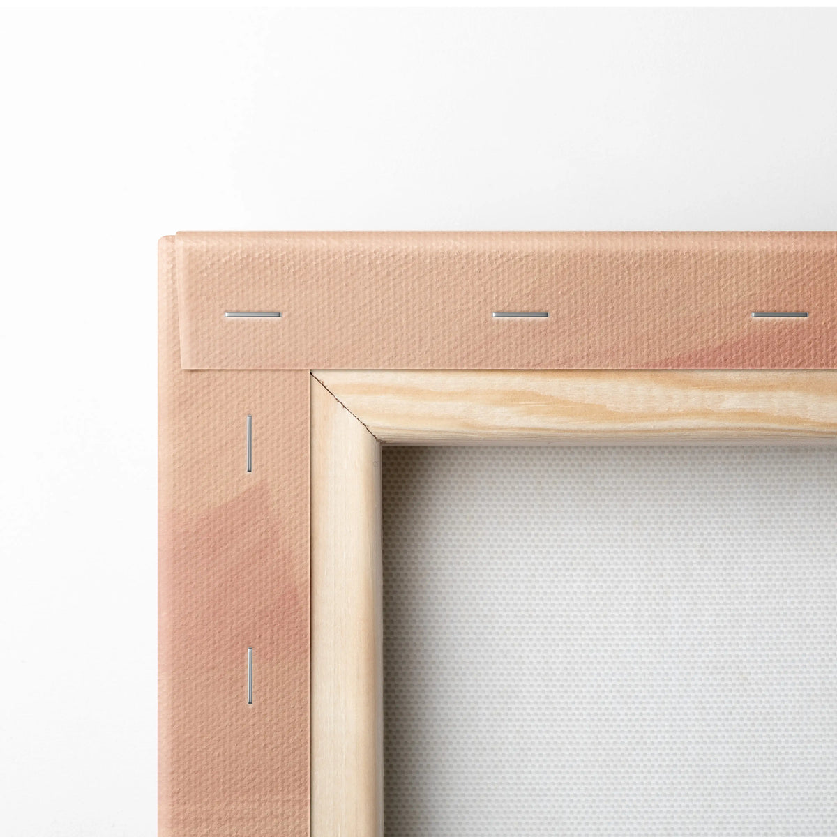 Minimalist wooden canvas frame with light beige textured border and natural wood edges for ferrari sf90 xx stradale wall art
