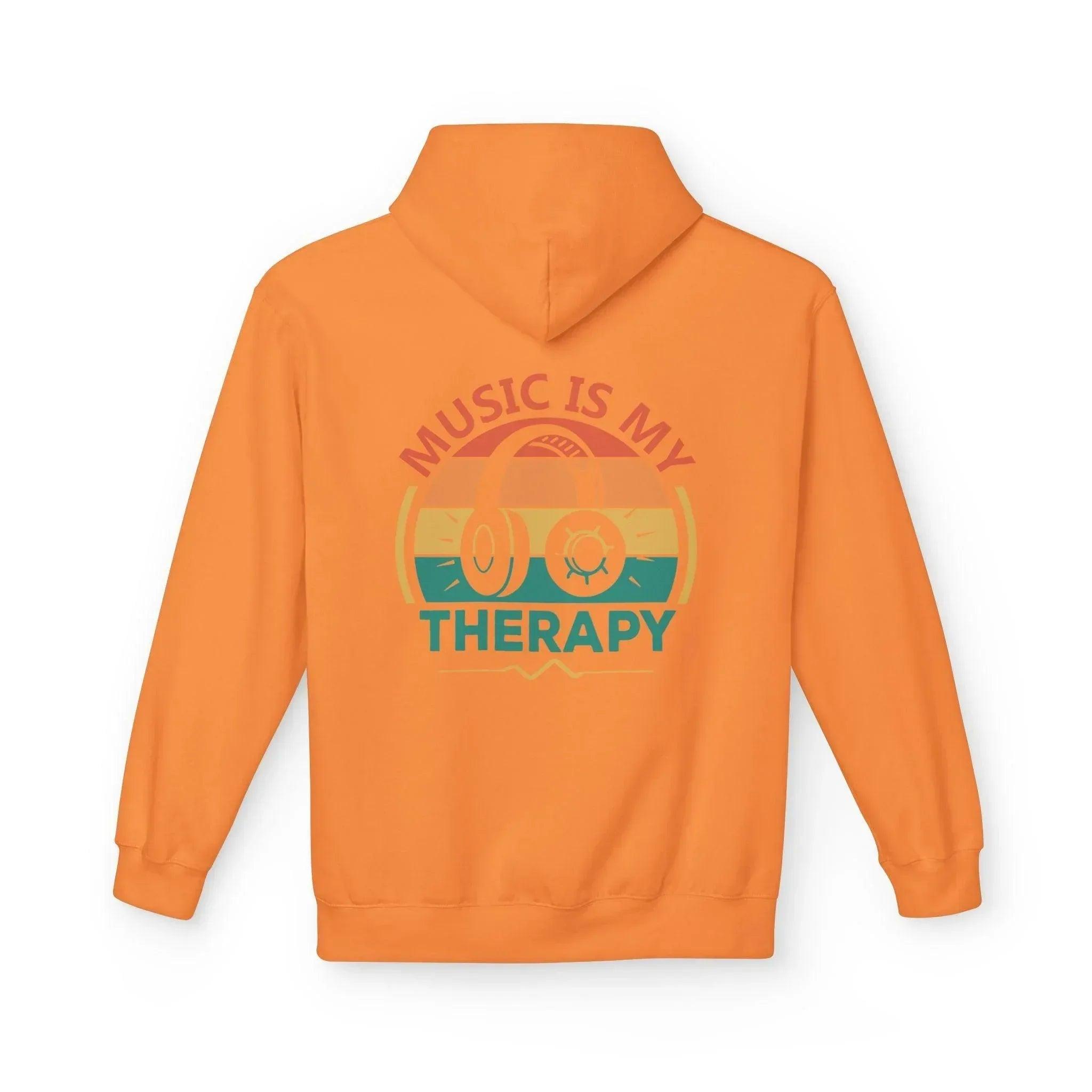 Cozy "Music Is My Therapy" Fleece Hoodie for Ultimate Comfort and Style