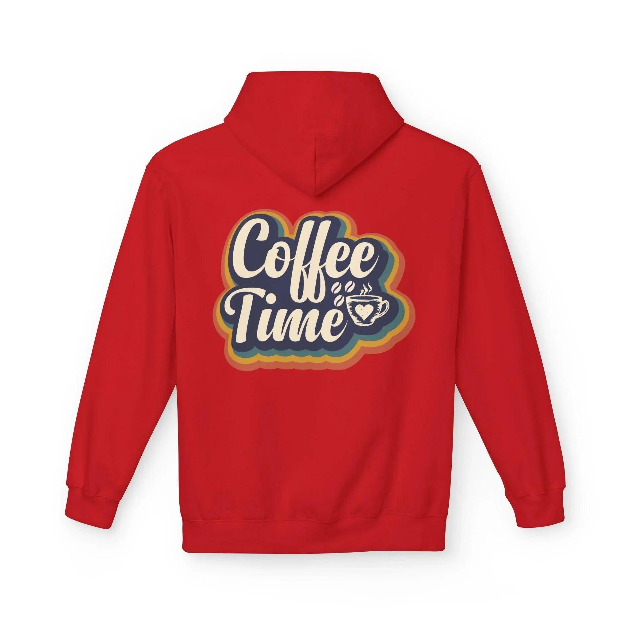 Cozy 'Coffee Time' Fleece Hoodie for Trendy Style and Comfort