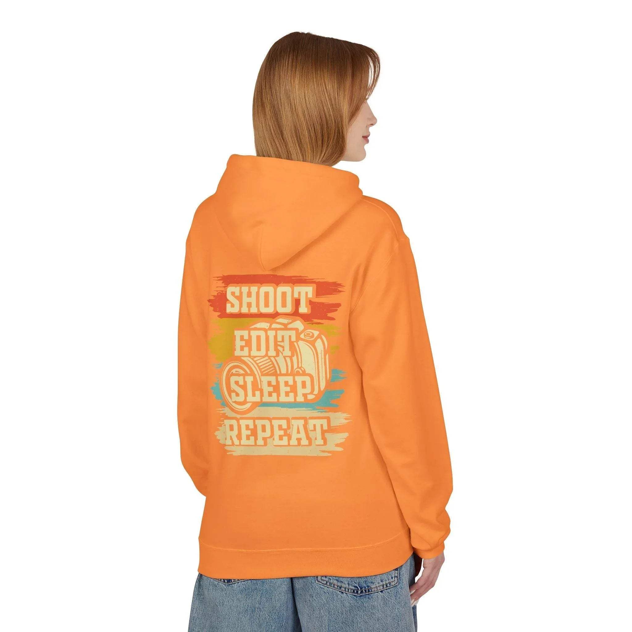 Creative Comfort: "Shoot, Edit, Sleep, Repeat" Fleece Hoodie for Trendsetters