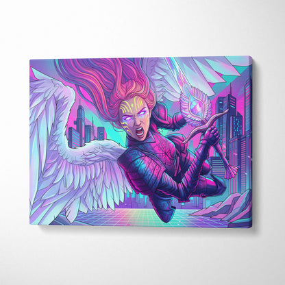 Vaporwave Fantasy Neon Canvas - Vaporwave Fantasy Neon Pink Turquoise Living Room Energetic Mood Modern Retro Wall Art Canvas Print