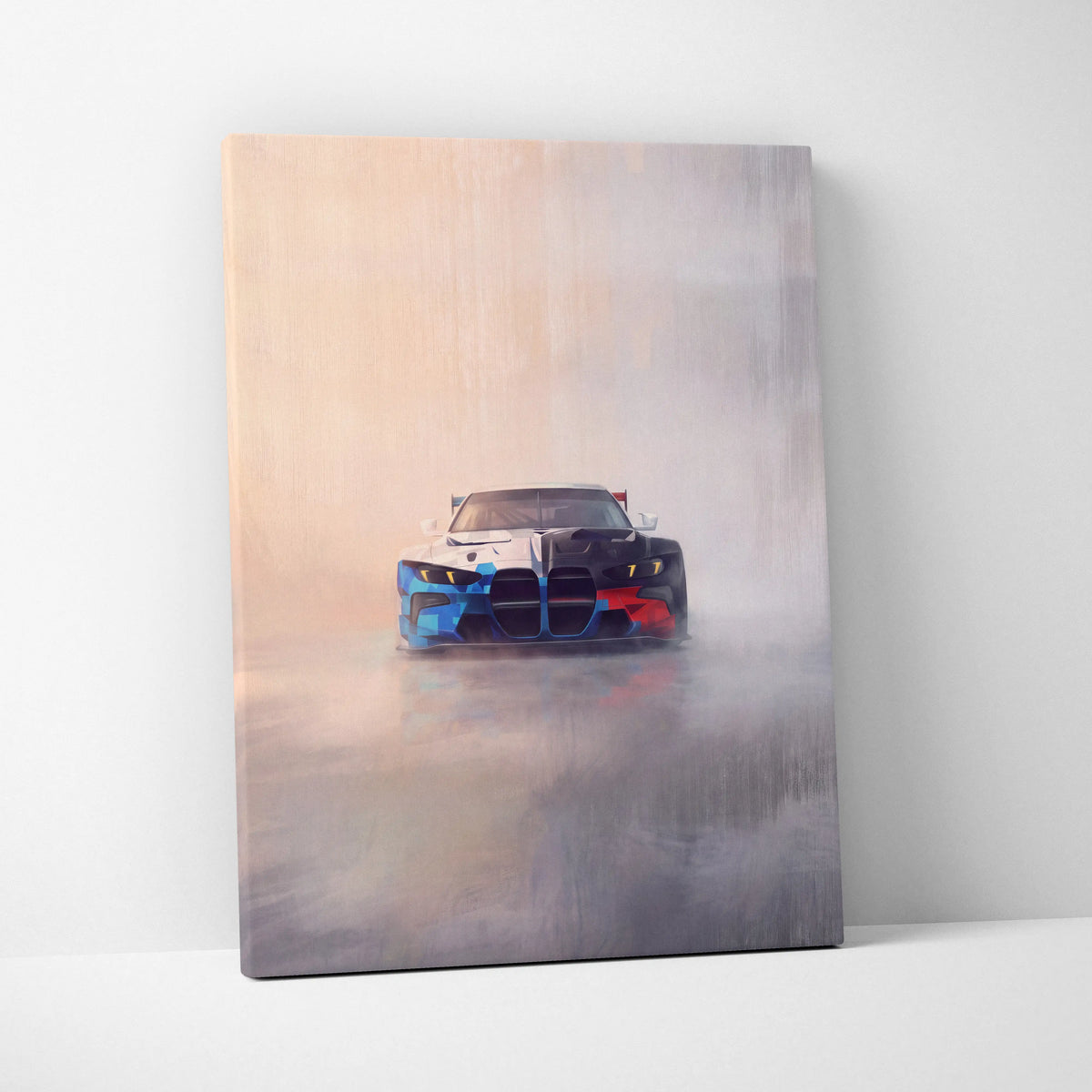 BMW M4 GT3 Inspired Car Wall Art - Modern Motorsport Canvas Print for Living Room