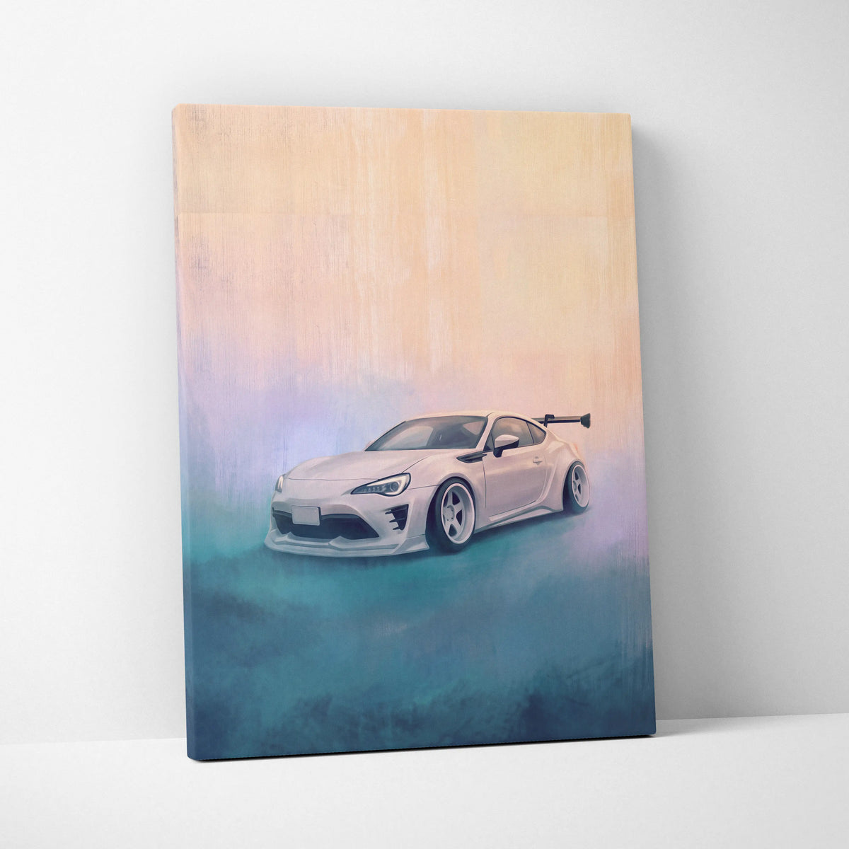 Toyota 86 Inspired Car Wall Art, Japanese Sports Coupe Canvas Print for Office Decor