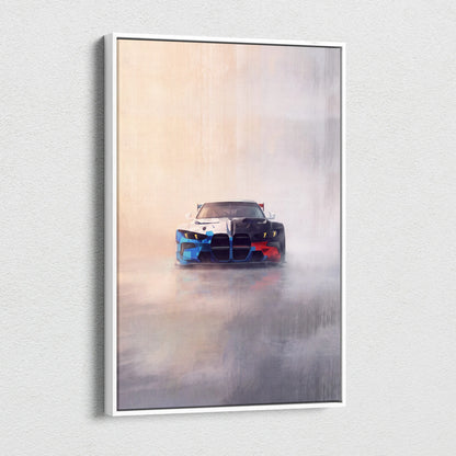 BMW M4 GT3 Inspired Car Wall Art - Modern Motorsport Canvas Print for Living Room