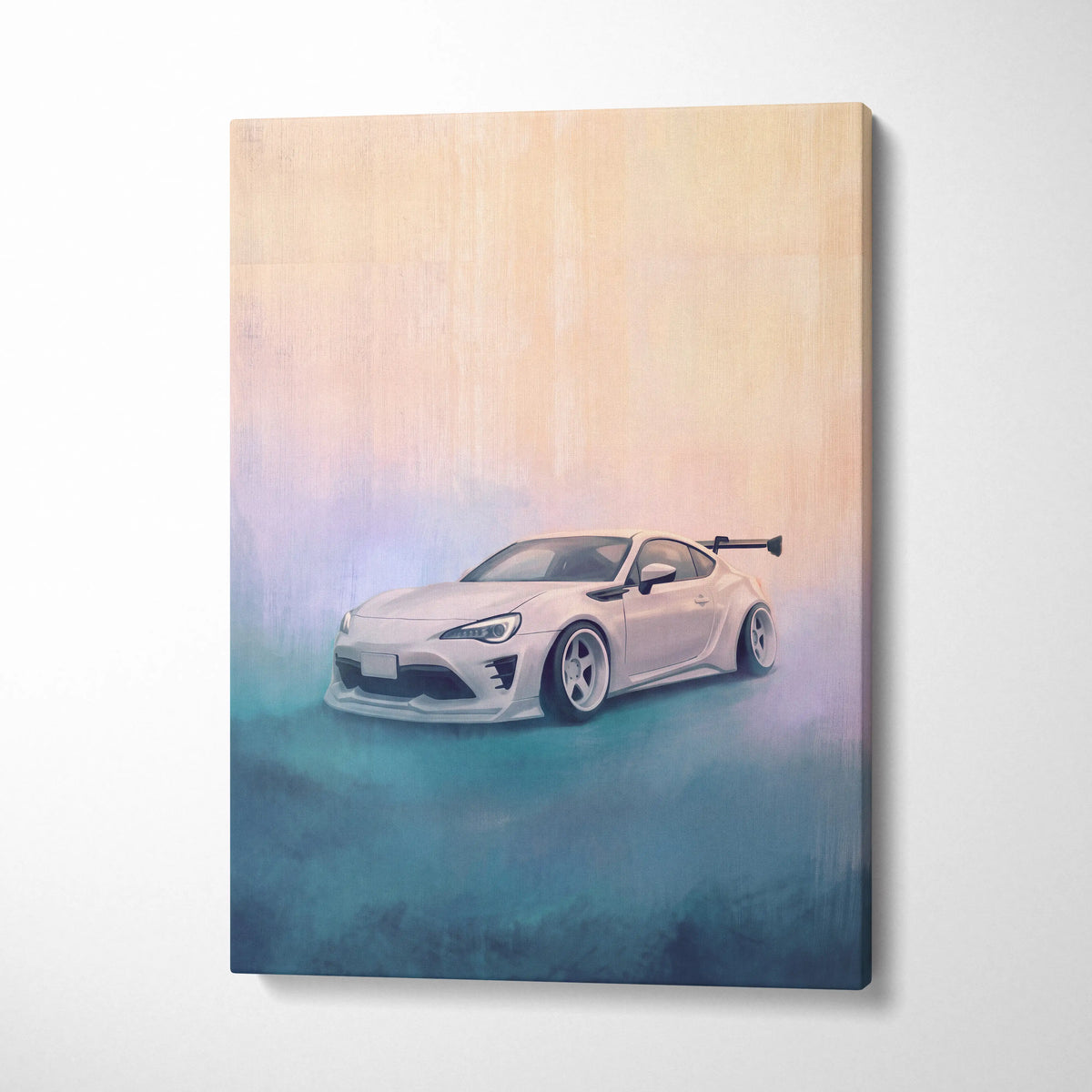 Toyota 86 Inspired Car Wall Art, Japanese Sports Coupe Canvas Print for Office Decor