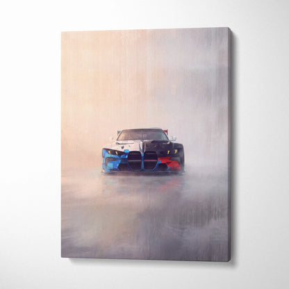 BMW M4 GT3 Inspired Car Wall Art - Modern Motorsport Canvas Print for Living Room