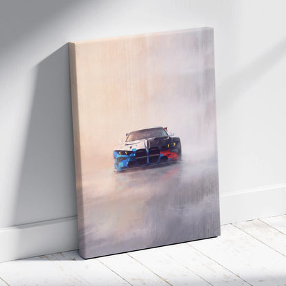 BMW M4 GT3 Inspired Car Wall Art - Modern Motorsport Canvas Print for Living Room