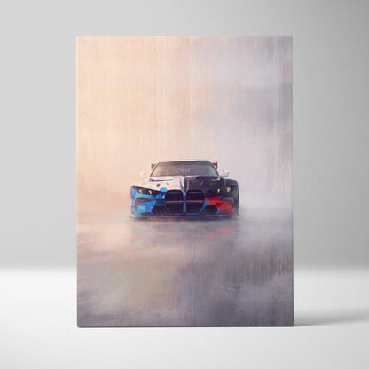 BMW M4 GT3 Inspired Car Wall Art - Modern Motorsport Canvas Print for Living Room