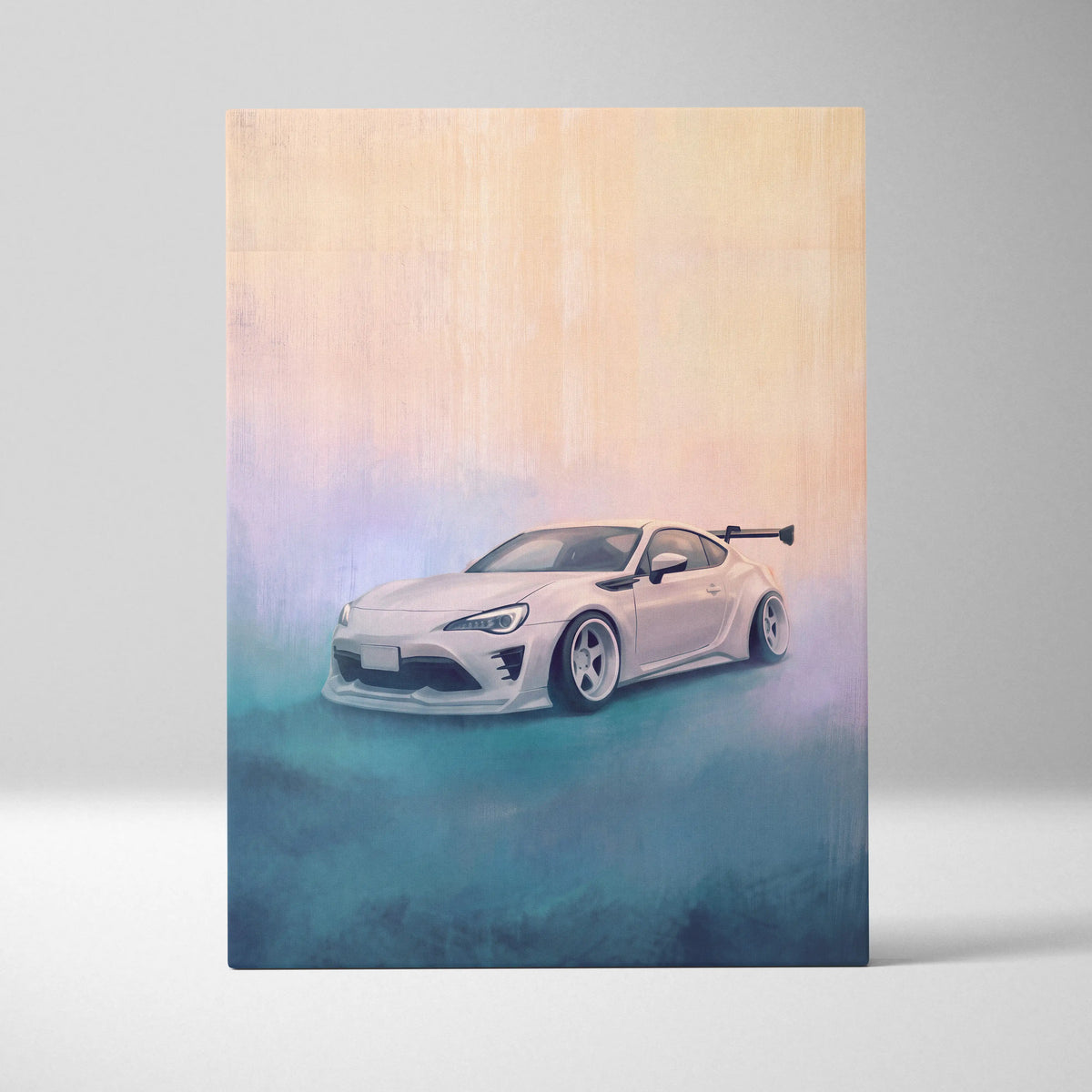 Toyota 86 Inspired Car Wall Art, Japanese Sports Coupe Canvas Print for Office Decor