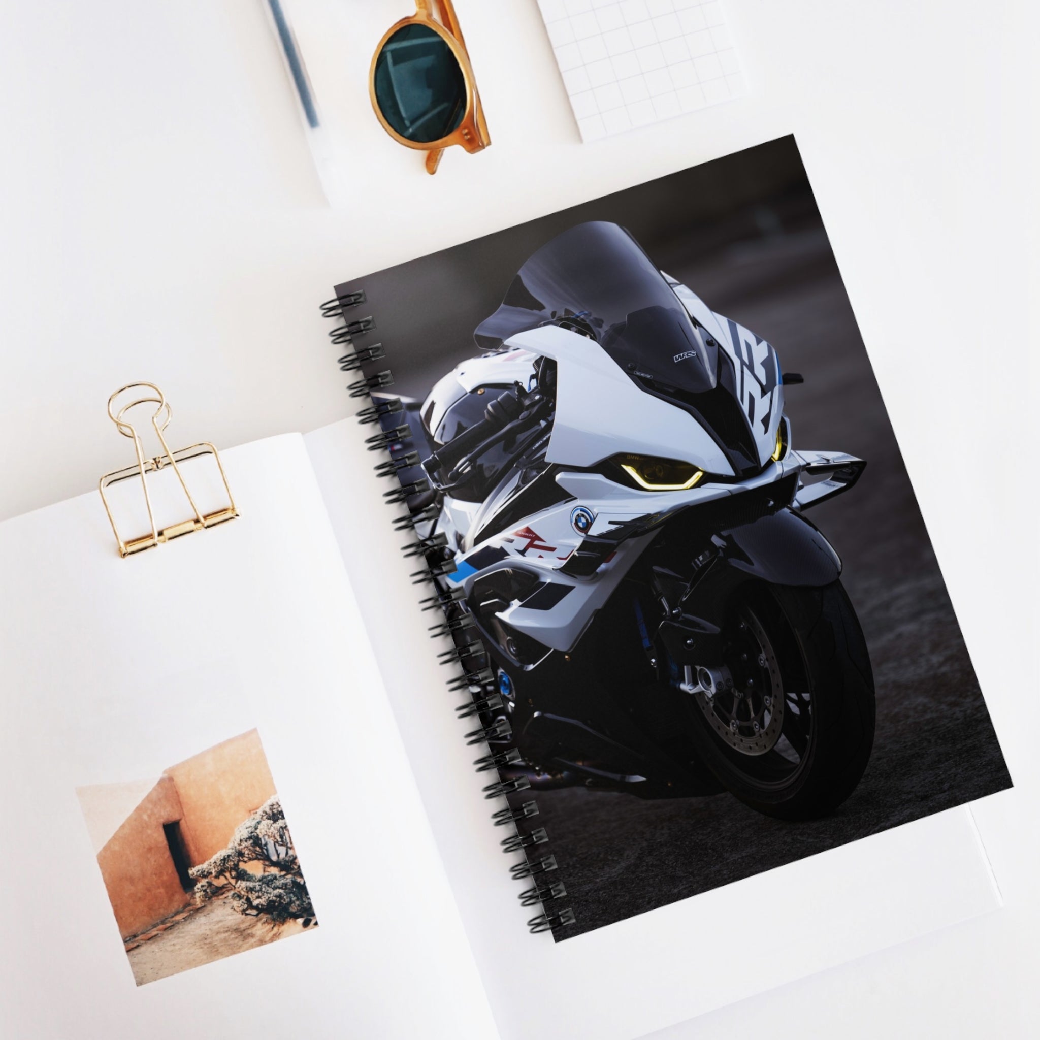 BMW S1000RR Drag Spec Motorcycle Spiral Notebook #014 - Throttle Designs