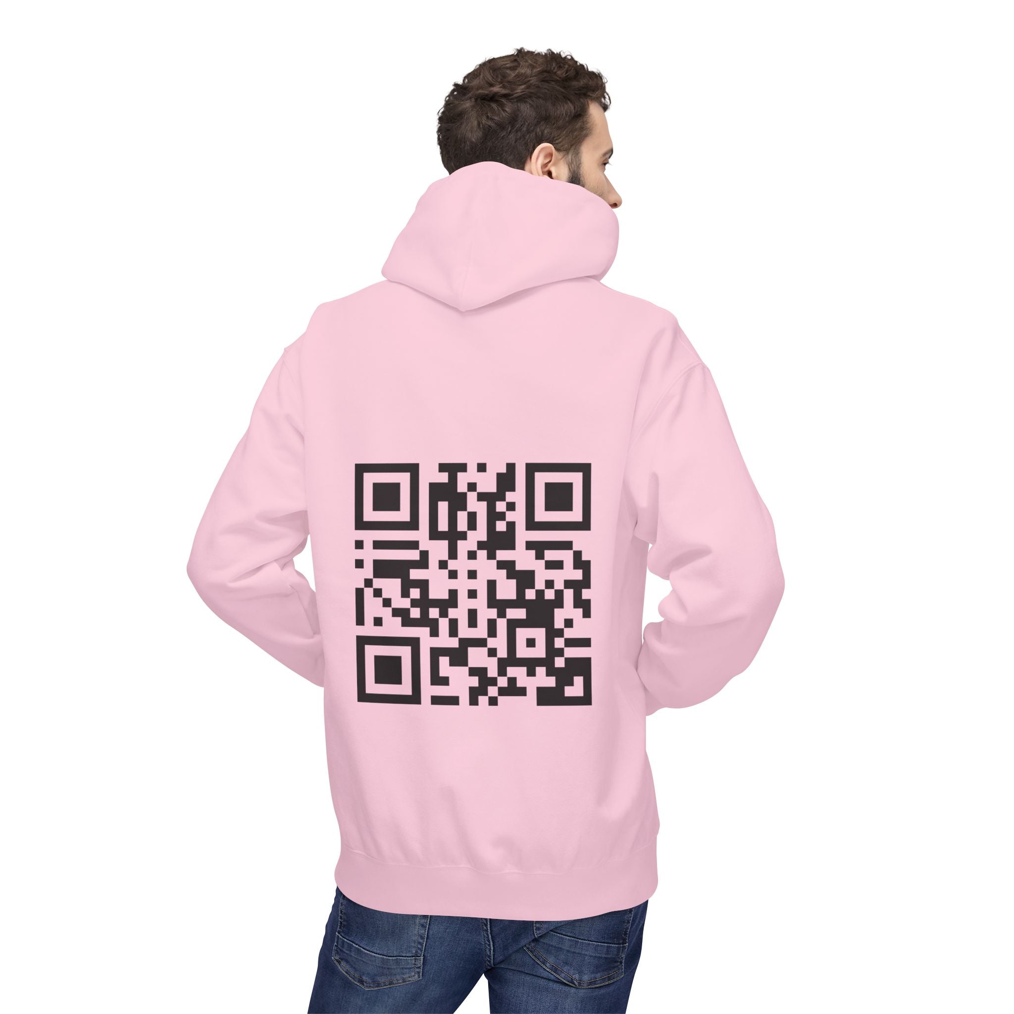 Rickroll QR Code Fleece Hoodie - Fun & Cozy Surprise Apparel - Throttle Designs