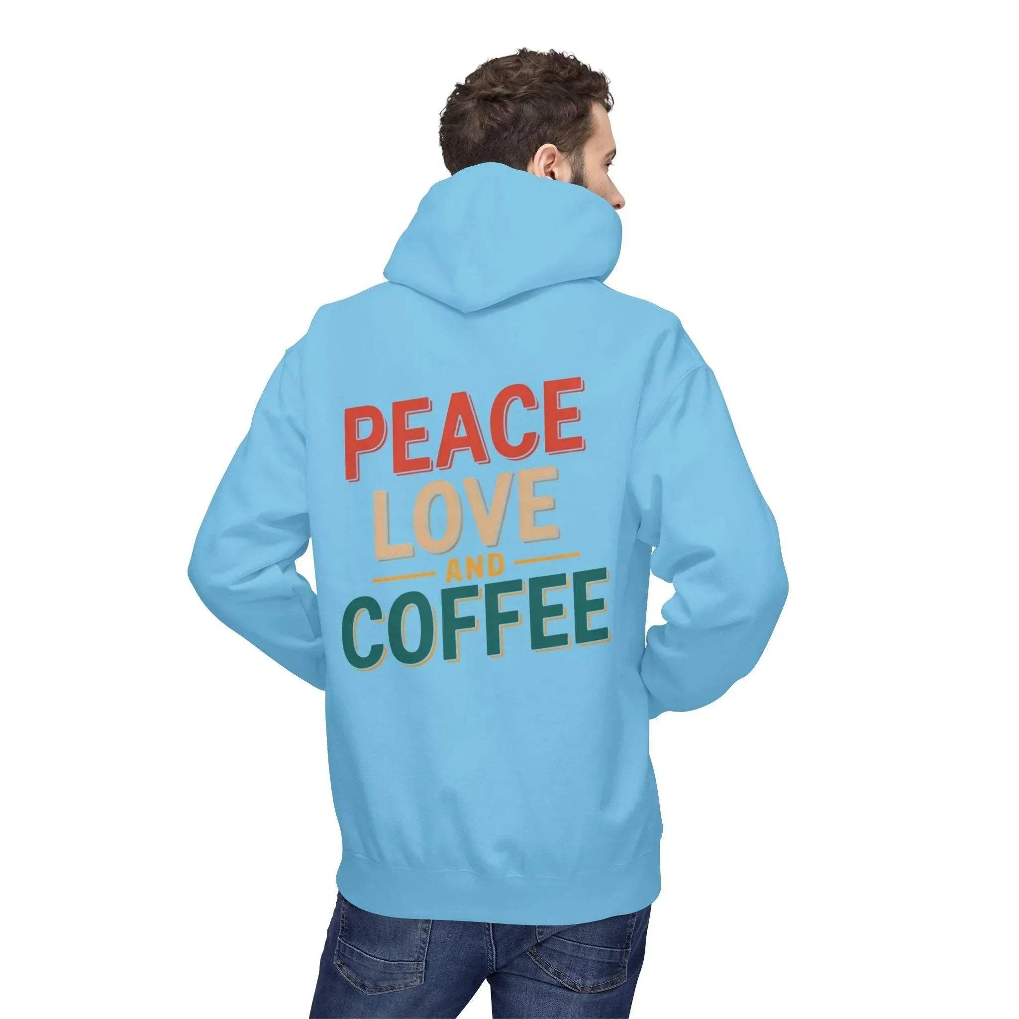 Cozy Coffee Vibes: Ultimate Peace, Love & Comfort Fleece Hoodie