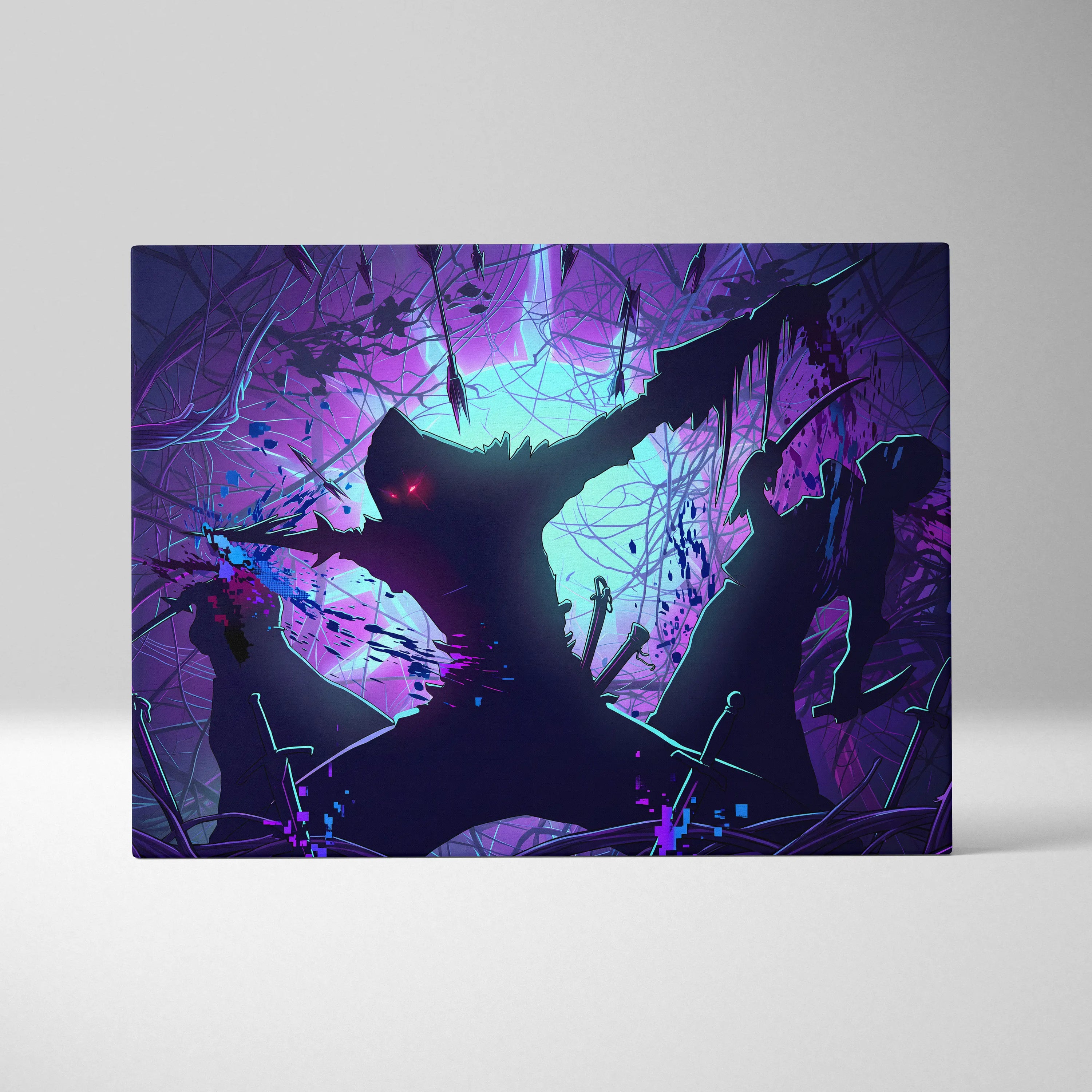 Vaporwave Neon Dragon Dream - Dragon Canvas Art Pink Teal Purple Wall Vaporwave Moody Neon Futuristic Wall Decor Canvas