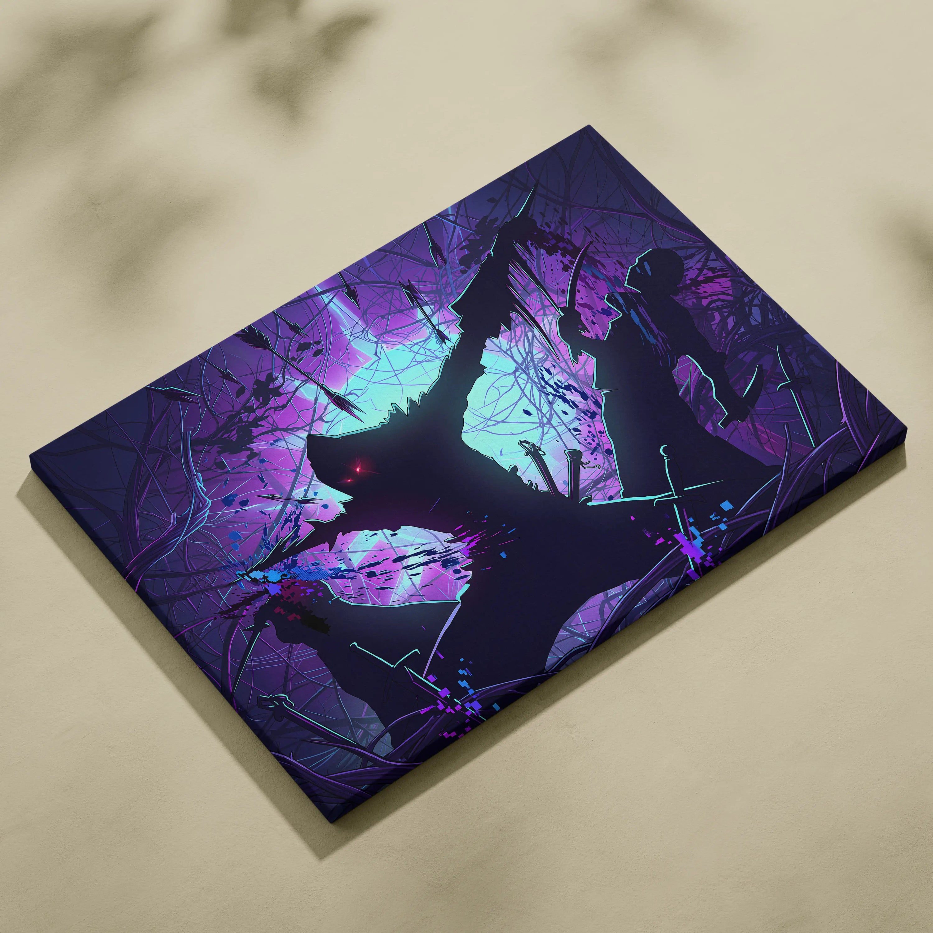 Vaporwave Neon Dragon Dream - Dragon Canvas Art Pink Teal Purple Wall Vaporwave Moody Neon Futuristic Wall Decor Canvas