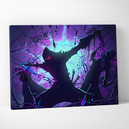 Vaporwave Neon Dragon Dream - Dragon Canvas Art Pink Teal Purple Wall Vaporwave Moody Neon Futuristic Wall Decor Canvas