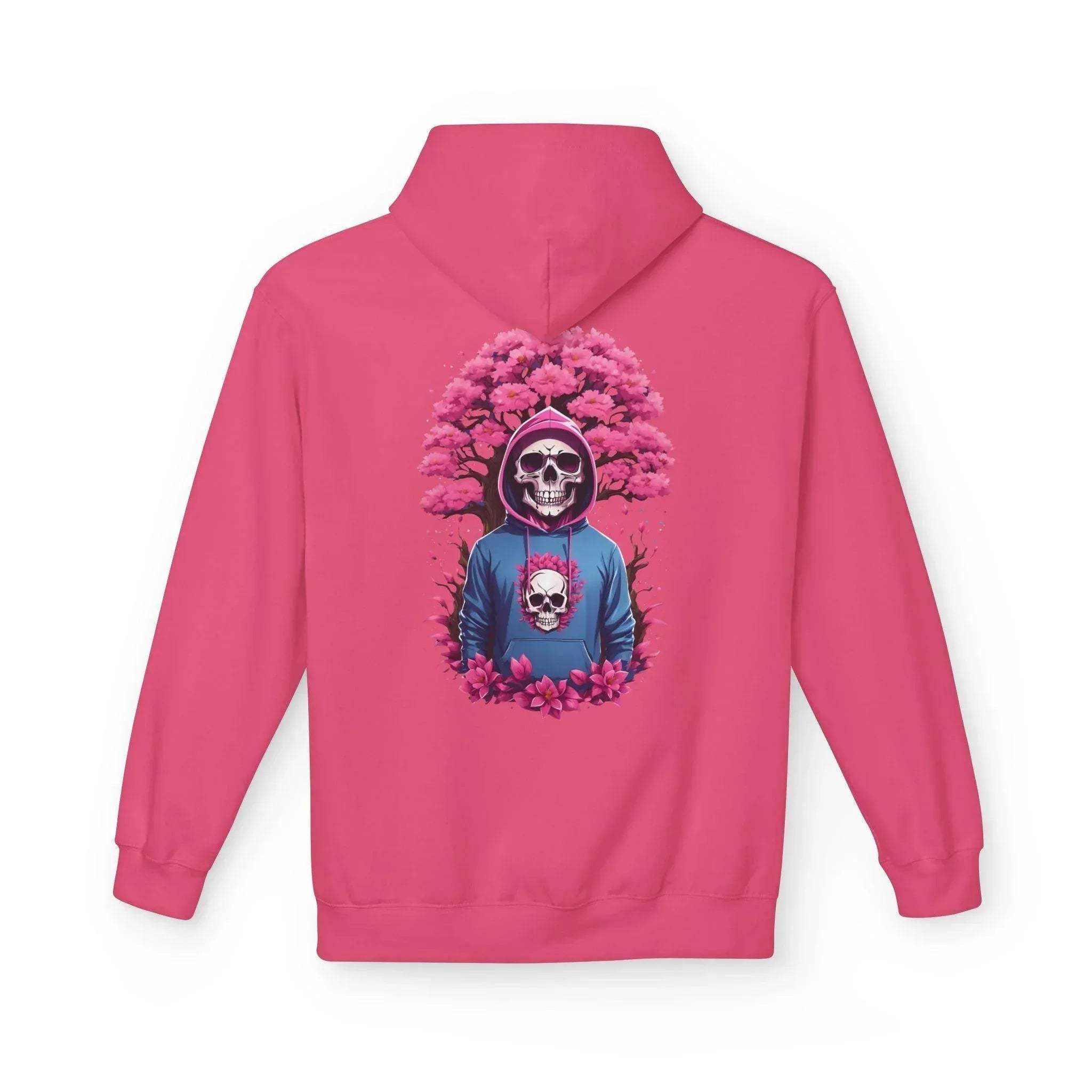 Cozy Chic Skull & Pink Floral Fleece Hoodie