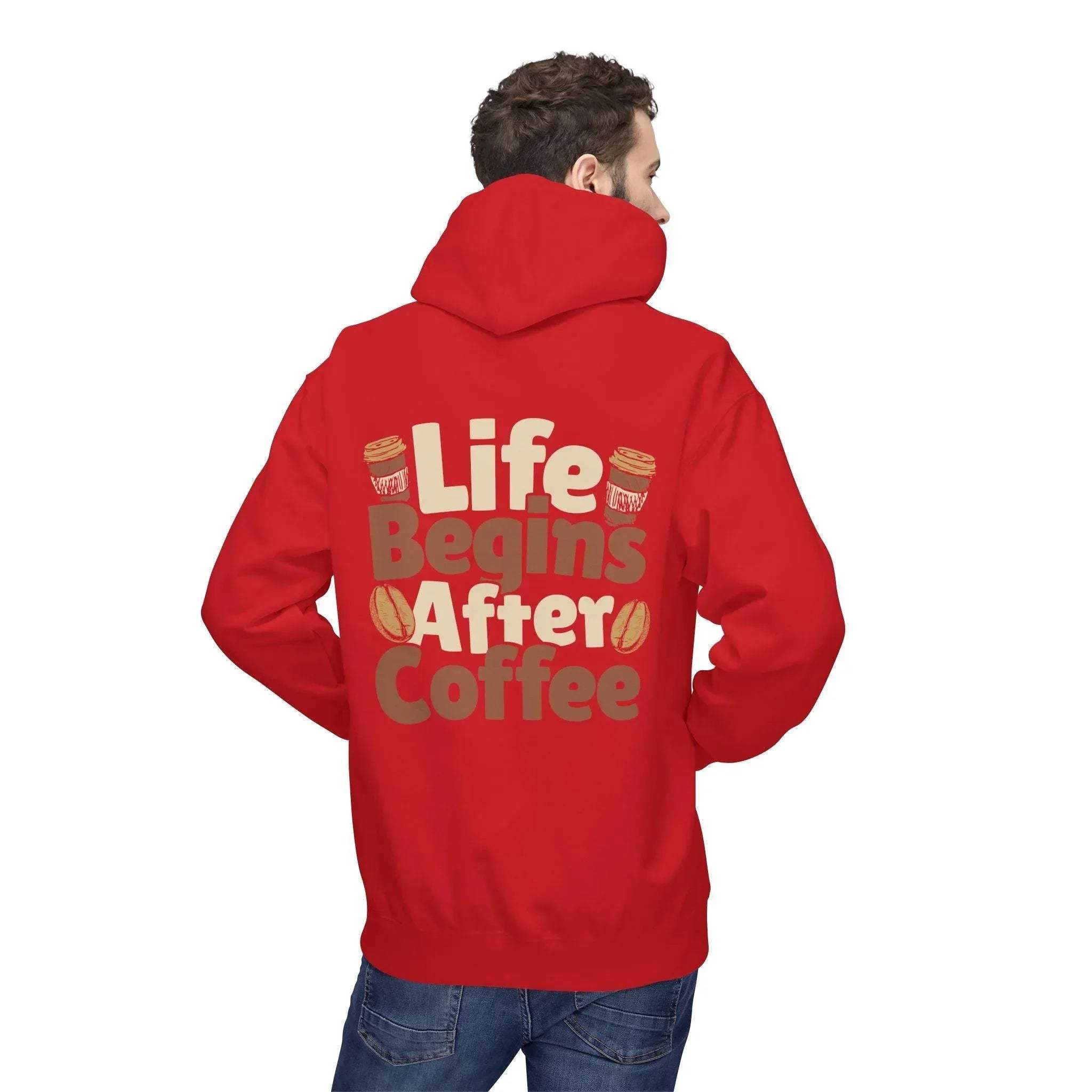 Cozy Life Begins After Coffee Fleece Pullover Hoodie