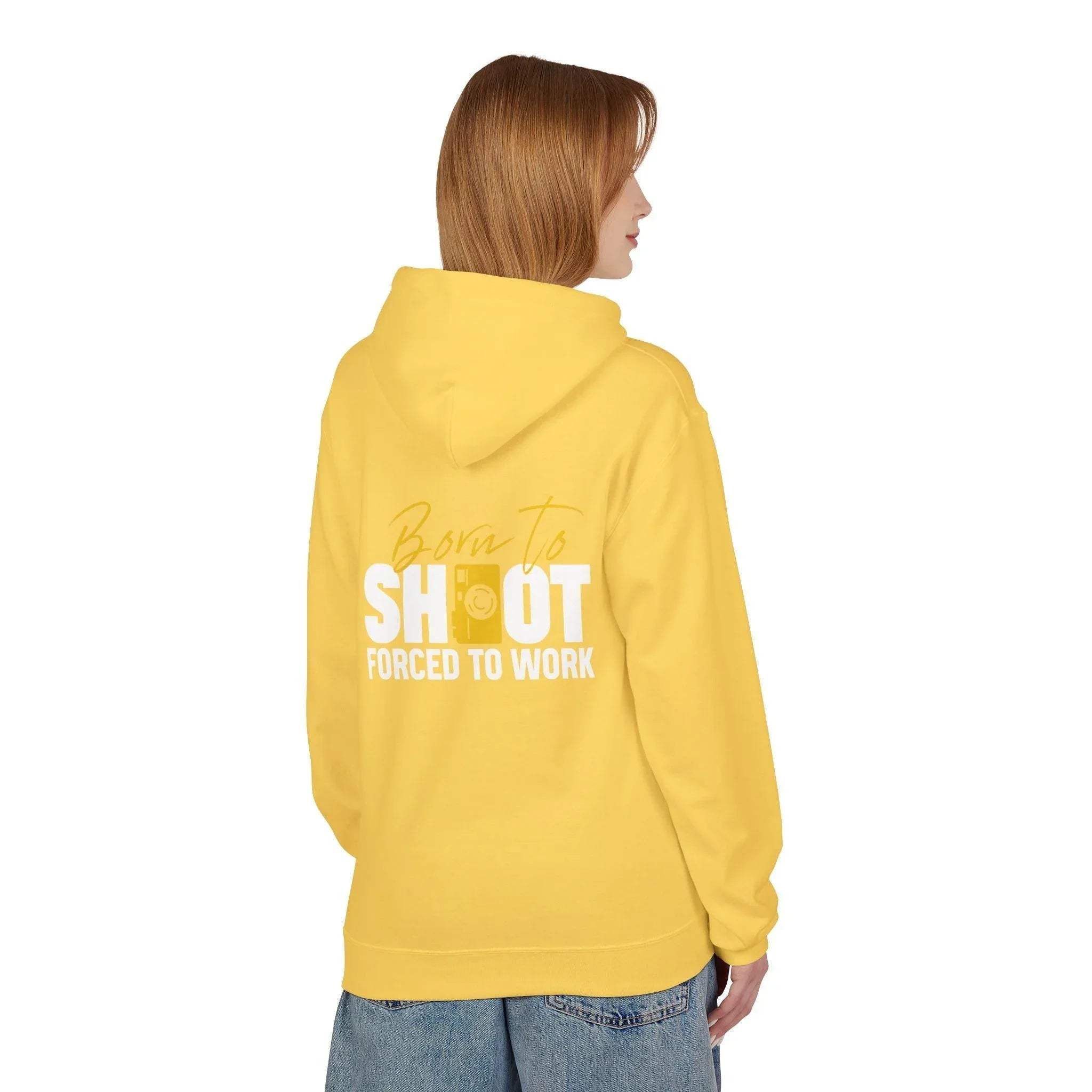 Ultimate Photographer’s Hoodie: 'Born To Shoot, Forced To Work' - Cozy Fleece for Creative Souls