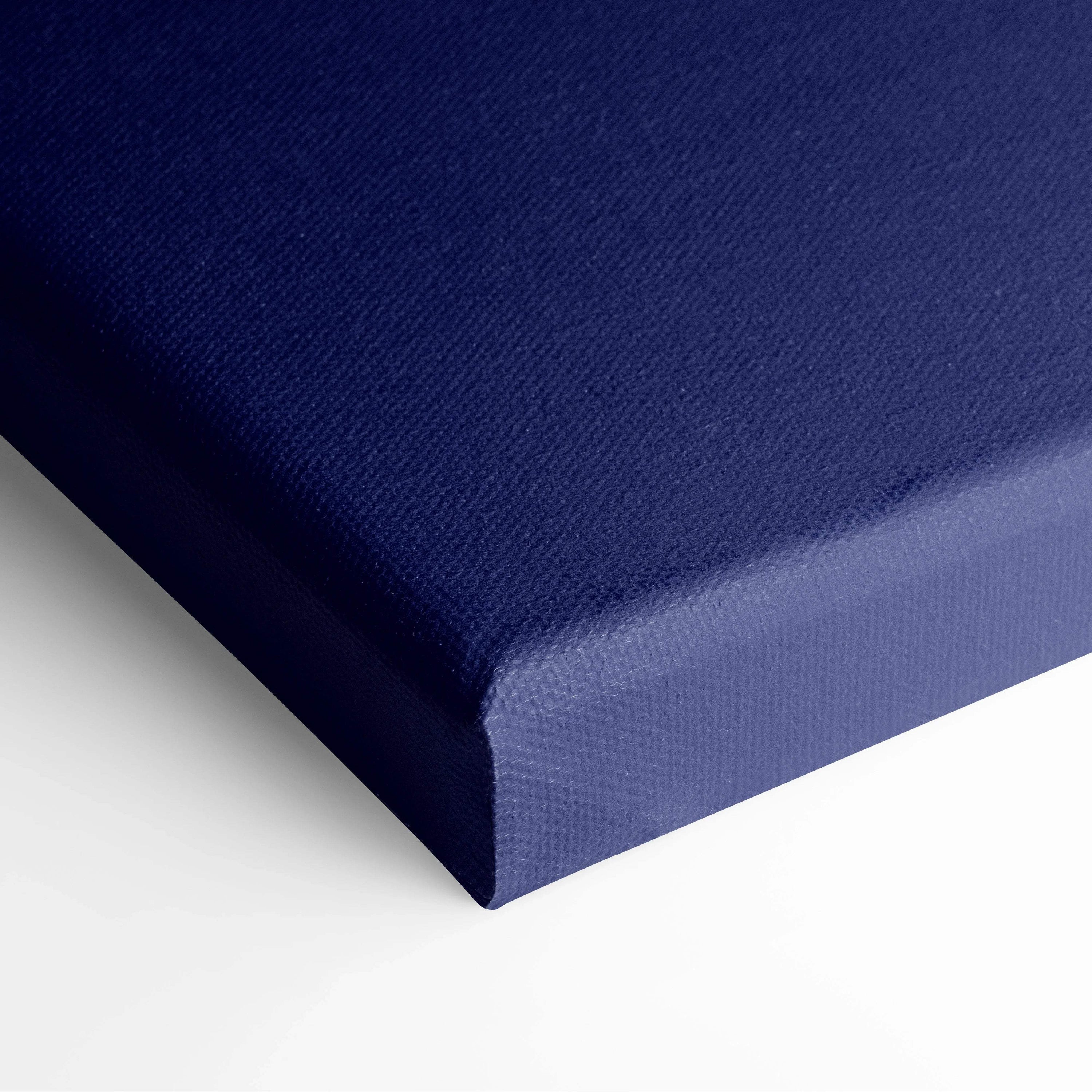 Textured deep navy blue canvas with raised edges, minimalist meteor shower art