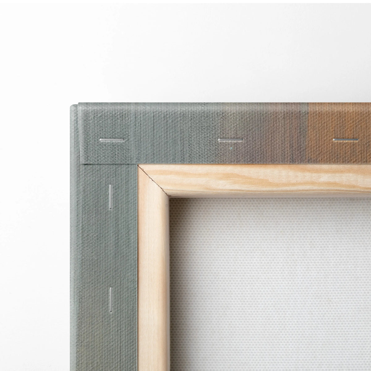Rimac nevera inspired canvas art with light wood frame and textured gray fabric border featuring subtle stitching details