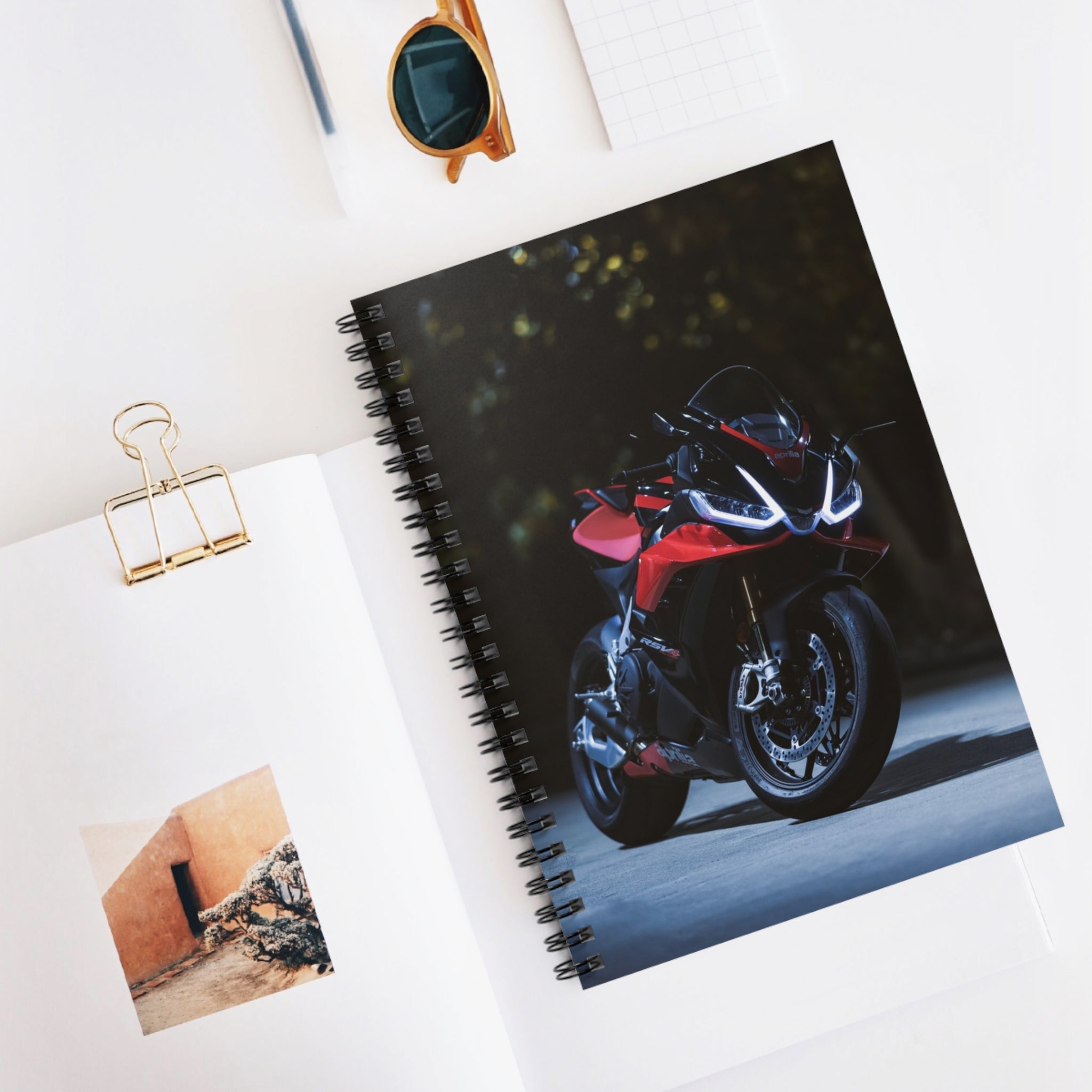 Aprilia RSV4 1100 Factory Motorcycle Spiral Notebook #024 - Throttle Designs