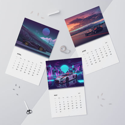 2027 Luxury Supercar Vaporwave Calendar – Exotic Performance Cars & Neon Dreamscape Artwork
