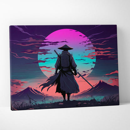 Vaporwave Neon Horizon Canvas - Vaporwave Canvas Neon Pink Teal Living Room Retro Dreamy Neon Wall Art Canvas Print
