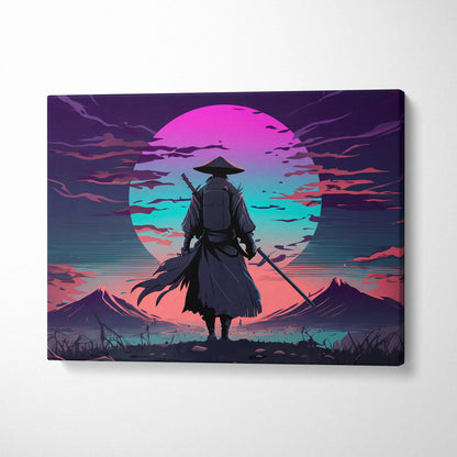 Vaporwave Neon Horizon Canvas - Vaporwave Canvas Neon Pink Teal Living Room Retro Dreamy Neon Wall Art Canvas Print