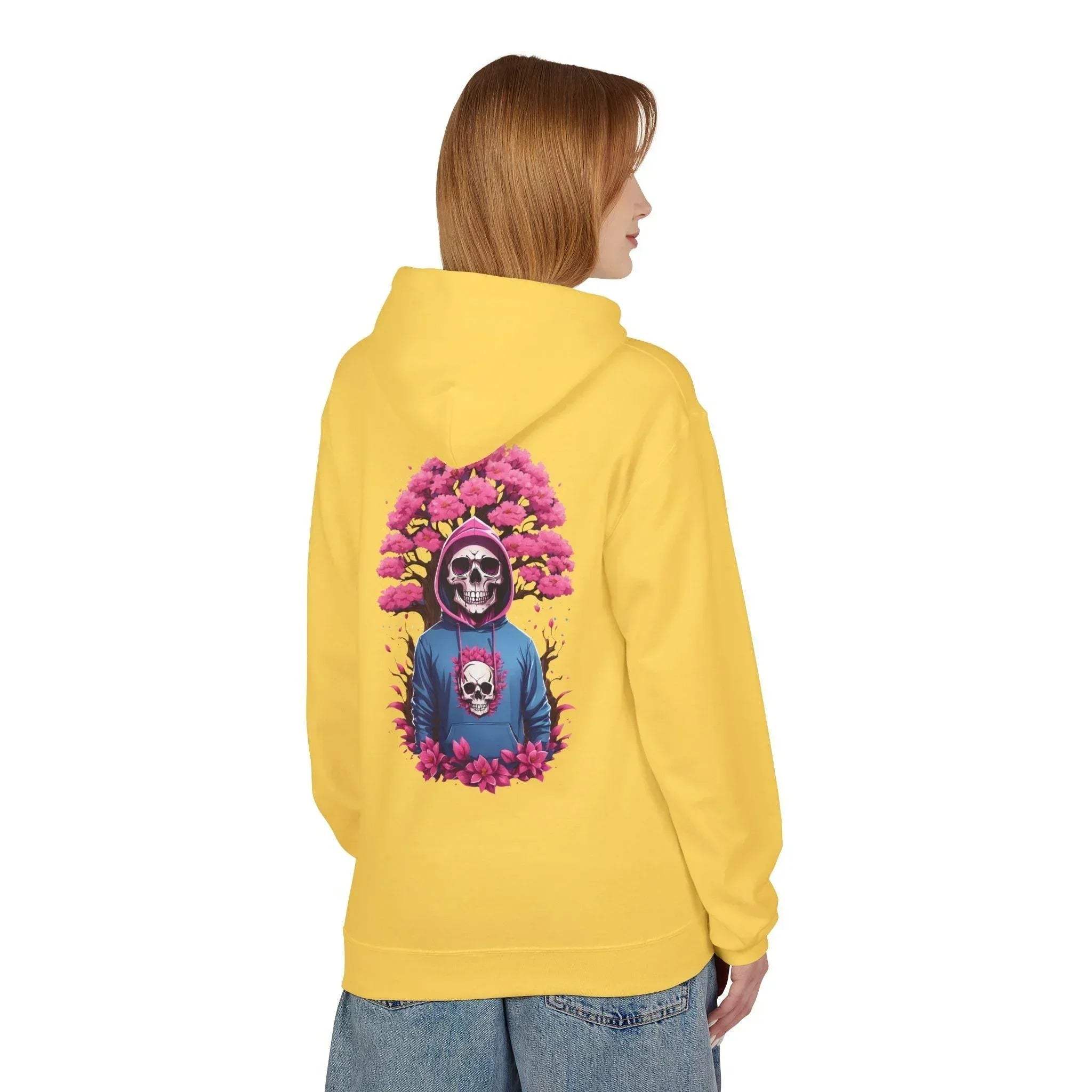 Cozy Chic Skull & Pink Floral Fleece Hoodie