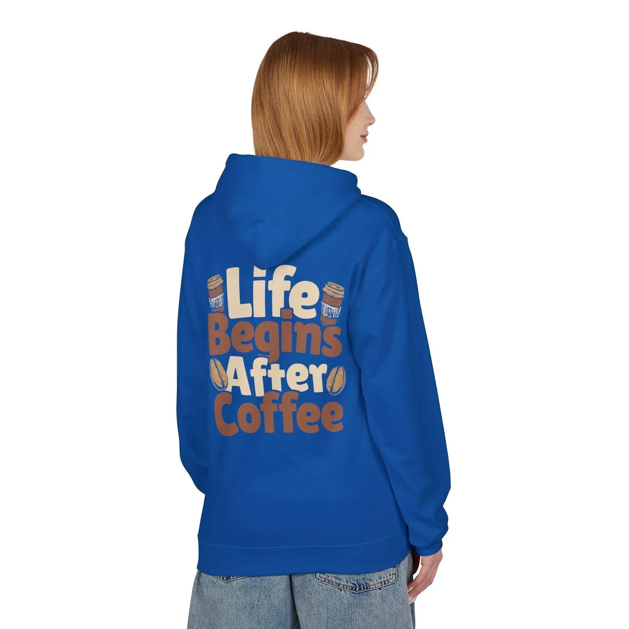 Cozy Life Begins After Coffee Fleece Pullover Hoodie
