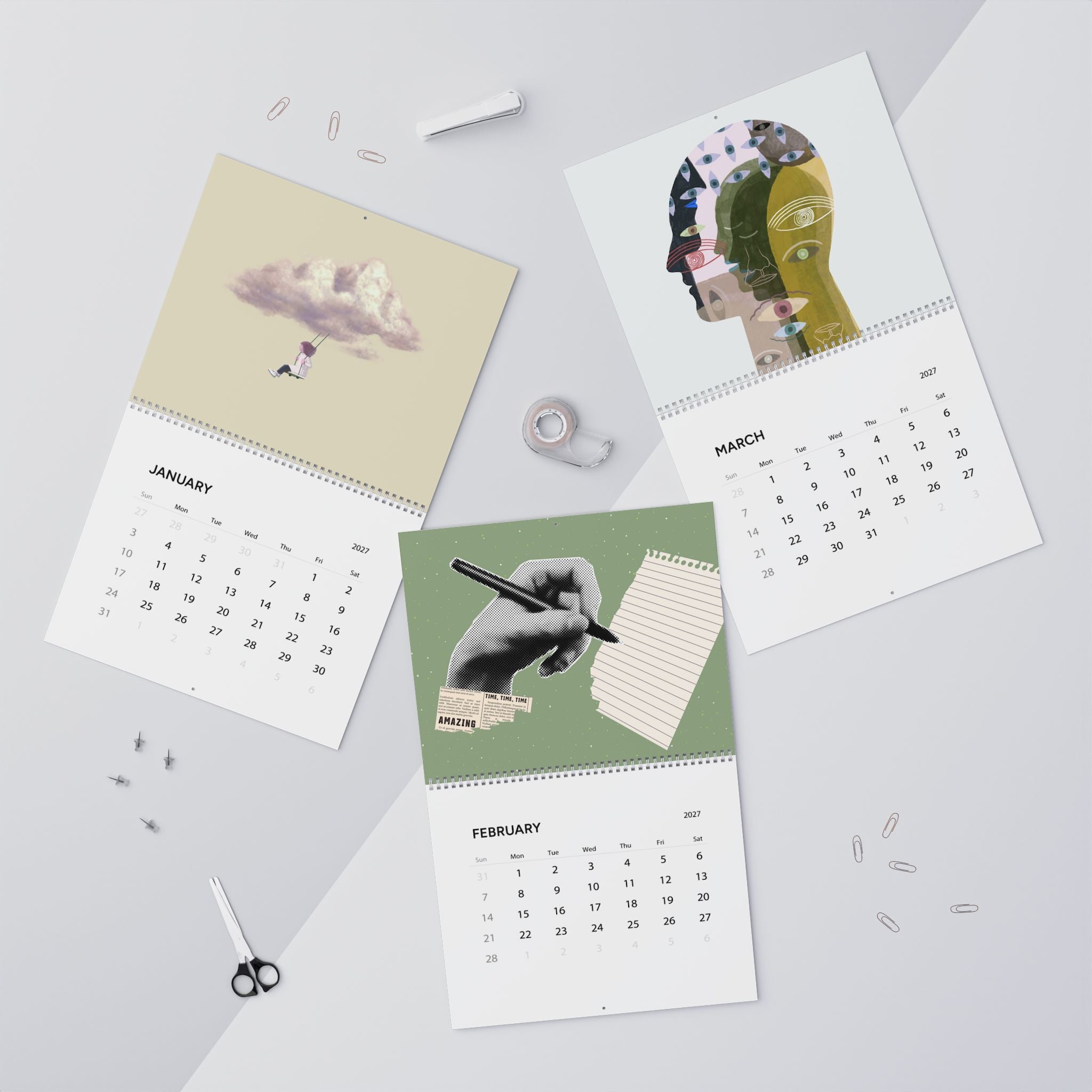 2027 Contemporary Art Wall Calendar – Abstract Artwork, Modern Designs & Creative Art Collection
