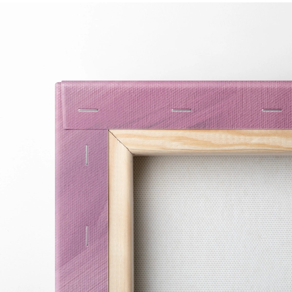 A light purple canvas frame with natural wood border for Lamborghini Huracán inspired supercar wall art print