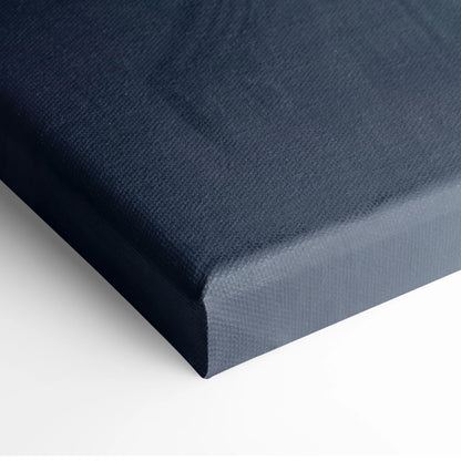 Lamborghini Huracán inspired supercar canvas art print featuring dark navy textured woven fabric with raised edges