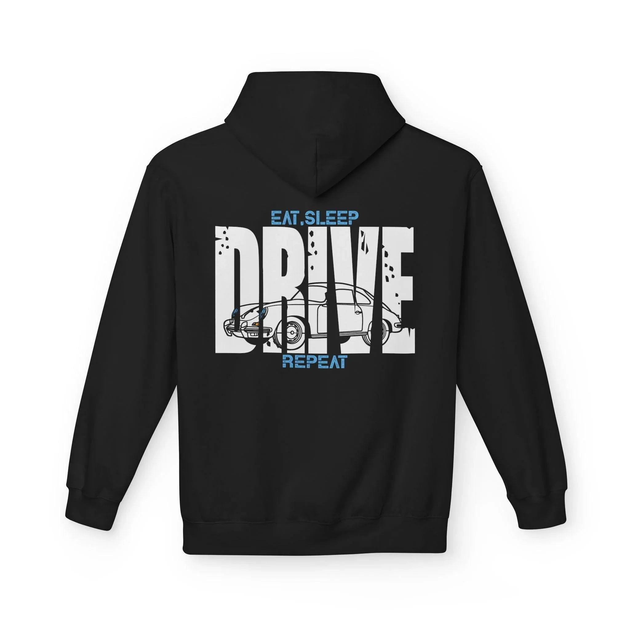 Classic Porsche 356 DRIVE Fleece Hoodie for Car Enthusiasts