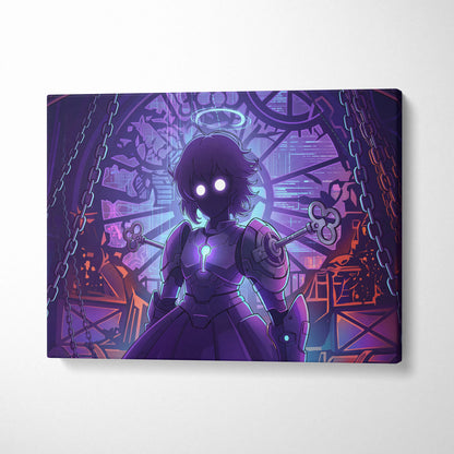 Vaporwave Neon Nightscape Canvas - Vaporwave Fantasy Neon Purple Cyan Room Decor Dreamy Mood Aesthetic Canvas Print