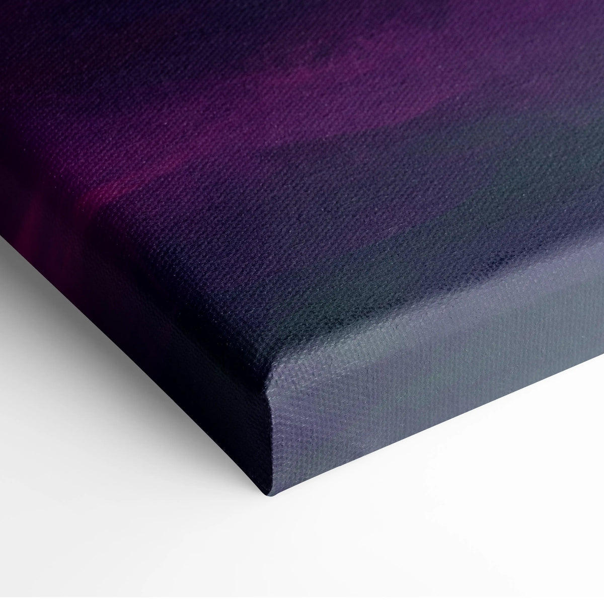 A stretched canvas of Pagani Zonda inspired automotive wall art with deep purple to dark blue textured fabric