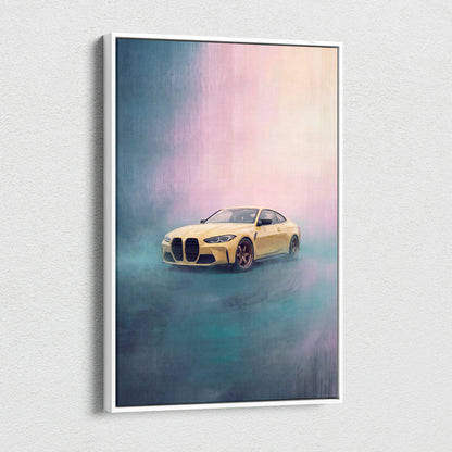 BMW M4 Inspired Automotive Wall Art - Luxury Sports Car Canvas Painting for Modern Homes