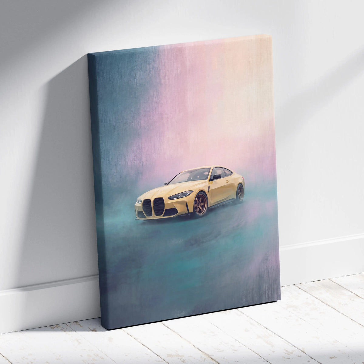 BMW M4 Inspired Automotive Wall Art - Luxury Sports Car Canvas Painting for Modern Homes
