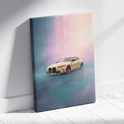 BMW M4 Inspired Automotive Wall Art - Luxury Sports Car Canvas Painting for Modern Homes