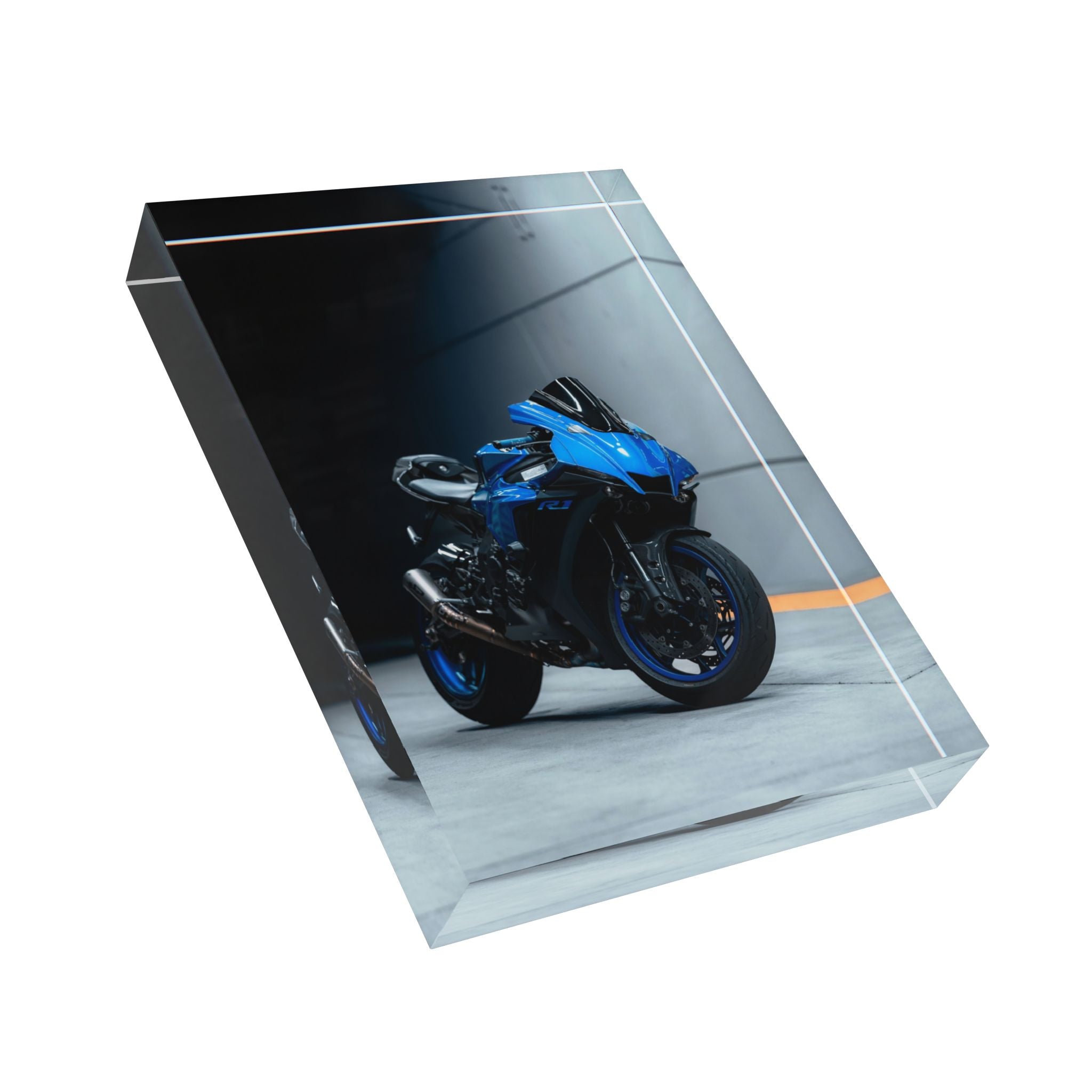 Yamaha R1 Motorcycle Acrylic Photo Block #009 - Throttle Designs