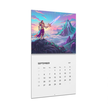 2027 Vaporwave Fantasy Wall Calendar – Dreamlike Retro Futuristic Artwork
