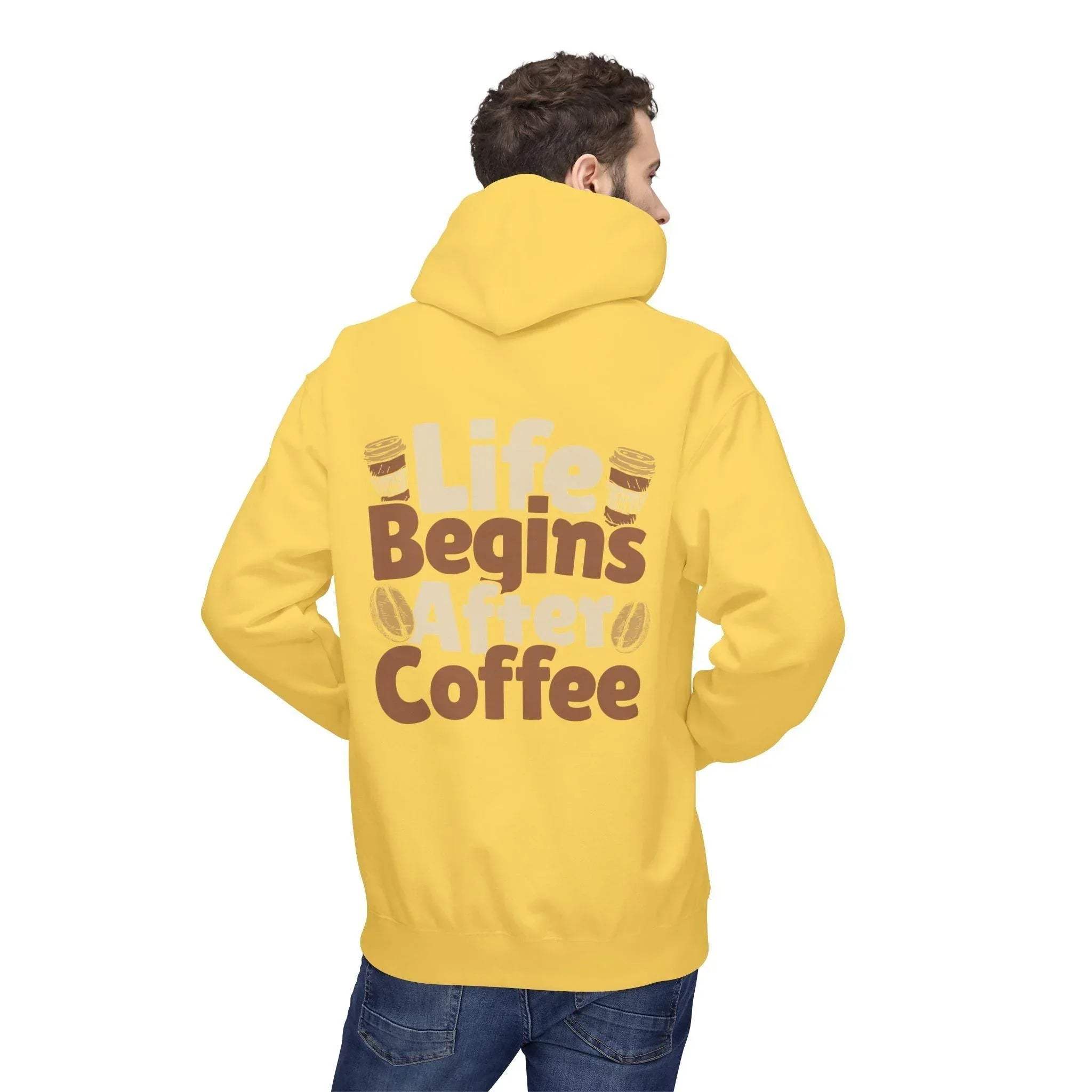 Cozy Life Begins After Coffee Fleece Pullover Hoodie