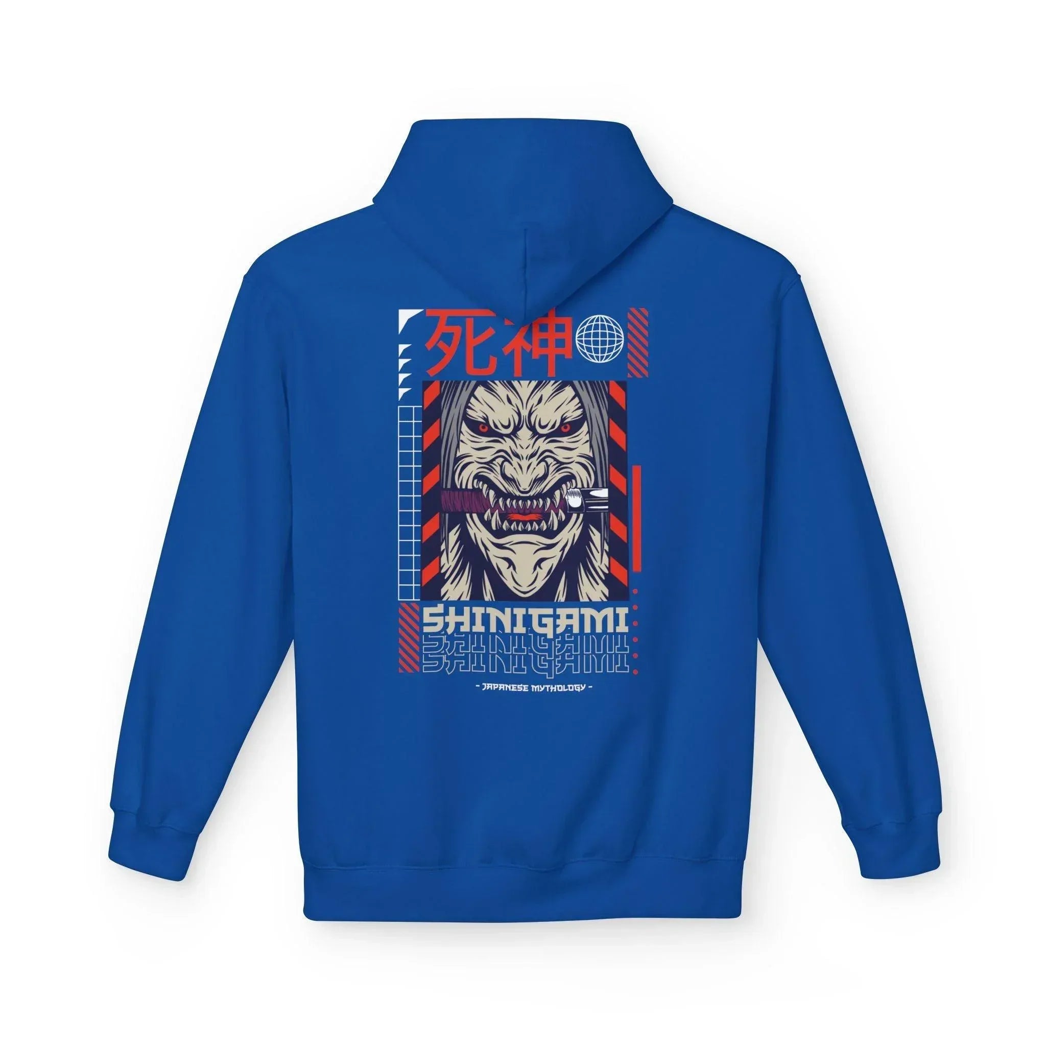Shinigami-Inspired Japanese Streetwear Fleece Hoodie - Comfort Meets Cultural Style