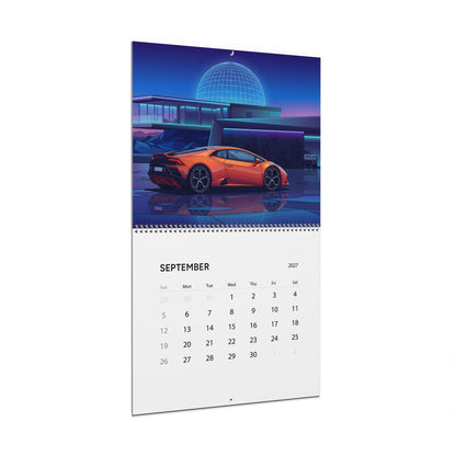 2027 Exotic Car Vaporwave Wall Calendar – High Performance Supercars & Neon Artwork Collection