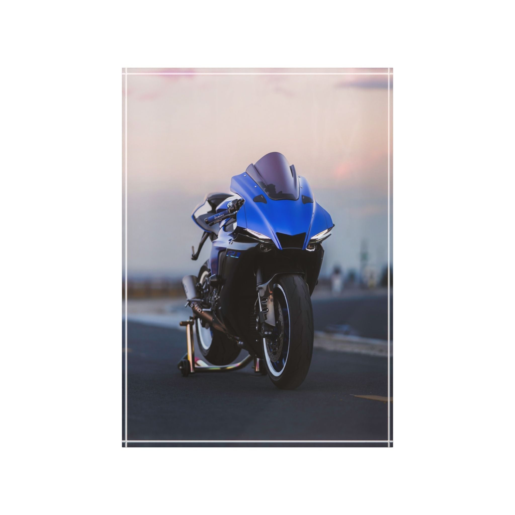 Yamaha R1 Motorcycle Acrylic Photo Block #007 - Throttle Designs