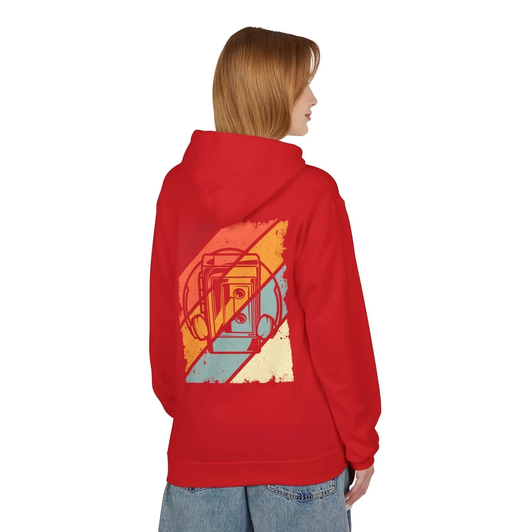 Cozy Vintage Walkman Fleece Hoodie - Stylish Comfort for Cold Days